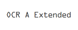 OCR A Extended字体