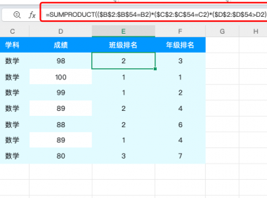 学生成绩怎么按班级和学科排名？这个公式太香了！